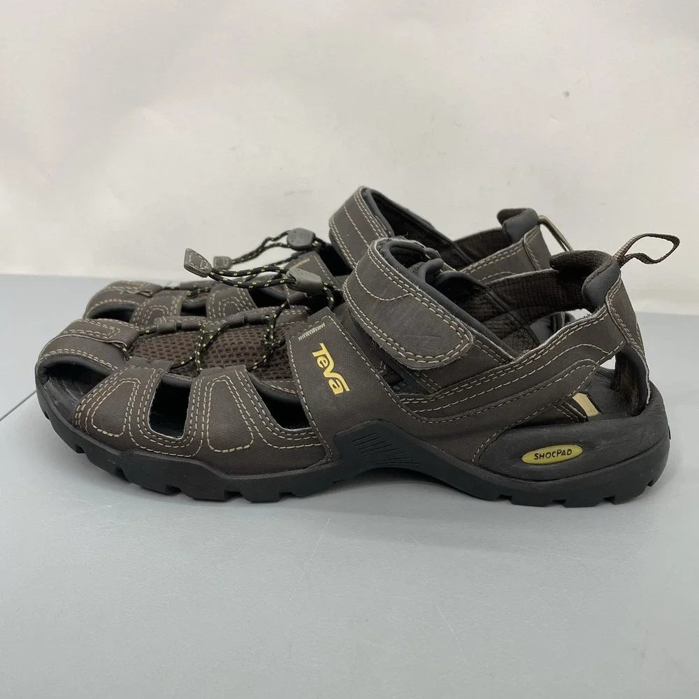 Teva Forebay Water Sandals Fisherman Closed Toe Outdoor Hiking Brown Mens 10